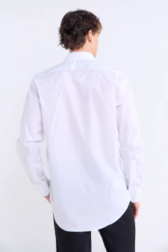 Camisa Manga Larga Pima con Textura corte Clásico Blanca, foto 3 de 5