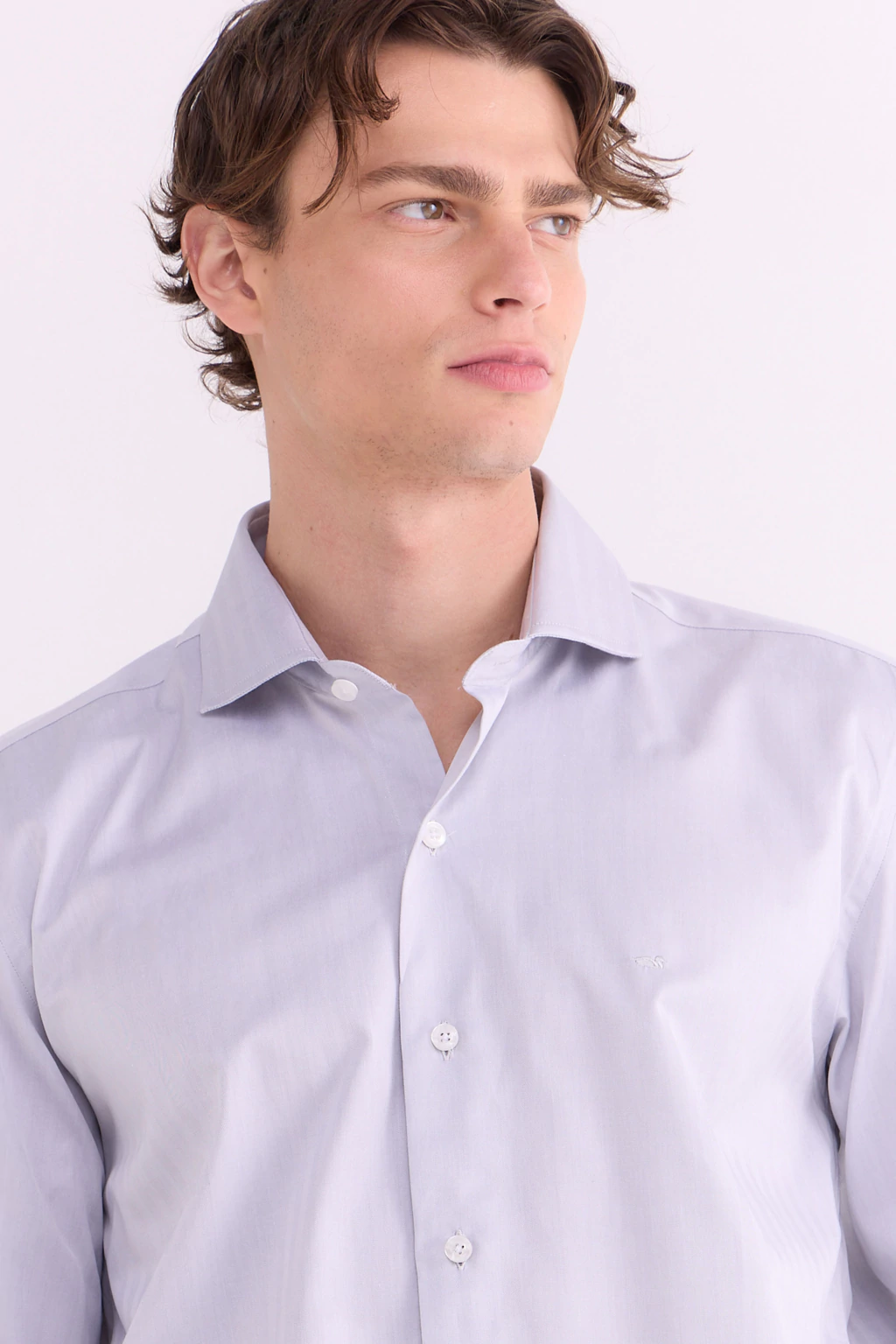 Camisa Corte Clasico Pima Gris Claro 1788-921
