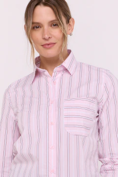 Camisa Manga Larga Mujer Rayas Rosa, foto 4 de 5
