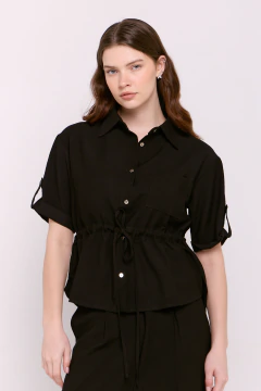 Camisa Estilo Safari Boris Negro, foto 1 de 5
