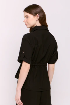 Camisa Estilo Safari Boris Negro, foto 4 de 5