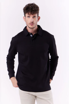 Chomba Manga Larga Interlock Pima Cocker Negro, foto 1 de 6
