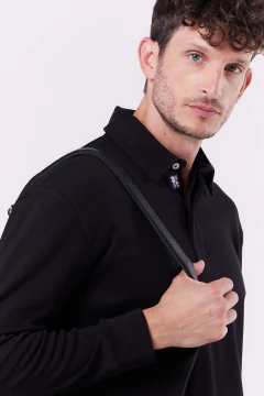 Chomba Manga Larga Interlock Pima Cocker Negro, foto 2 de 6