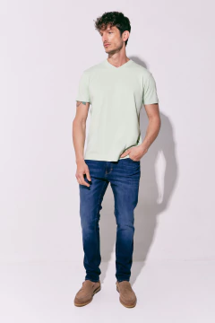 Remera Pima Esc V Spandex Verde, foto 4 de 4