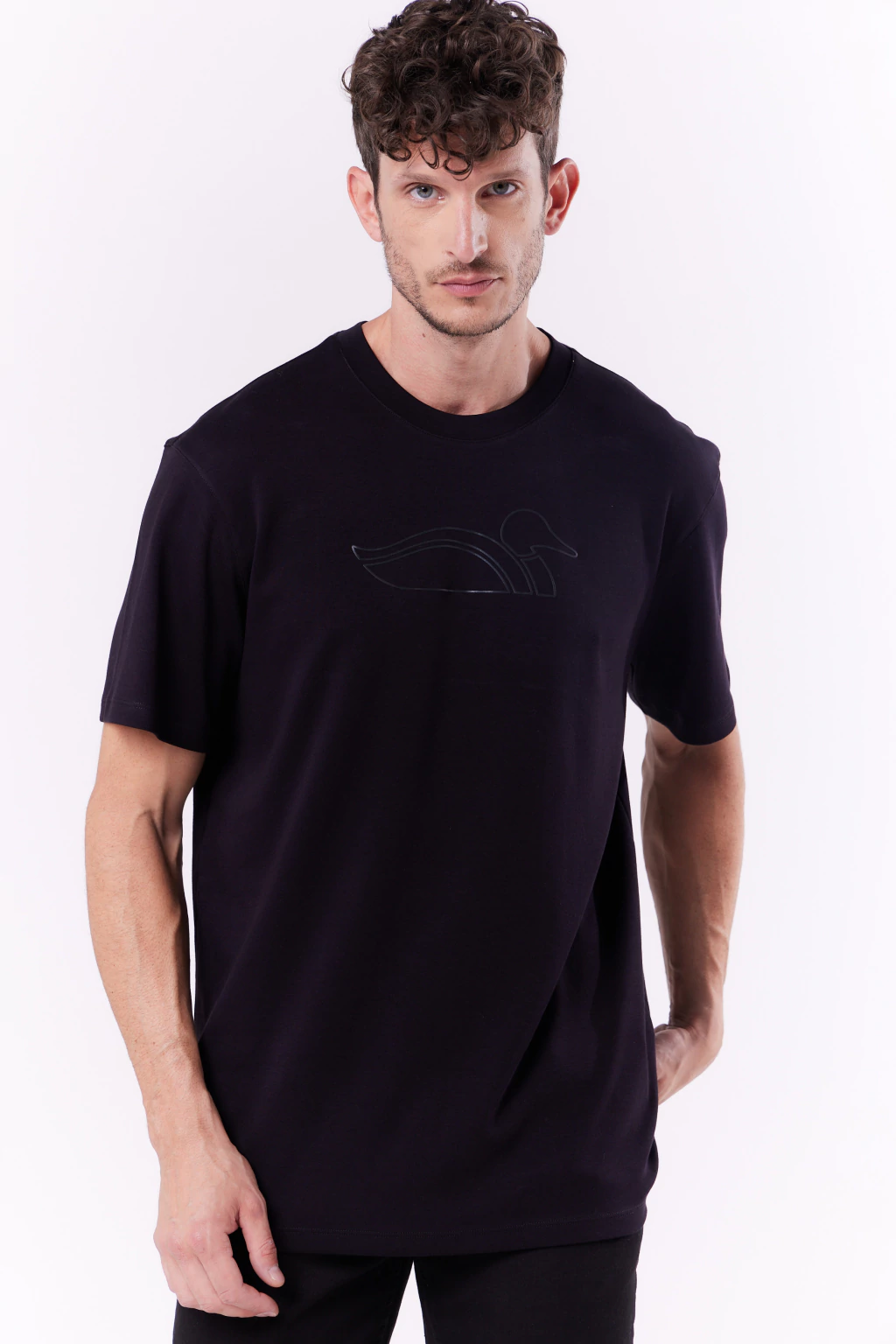 Remera Poodle Pima Oversize Negro