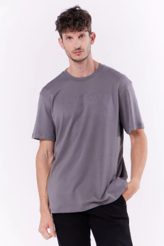 Remera Poodle Pima Oversize Gris Medio, foto 3 de 5