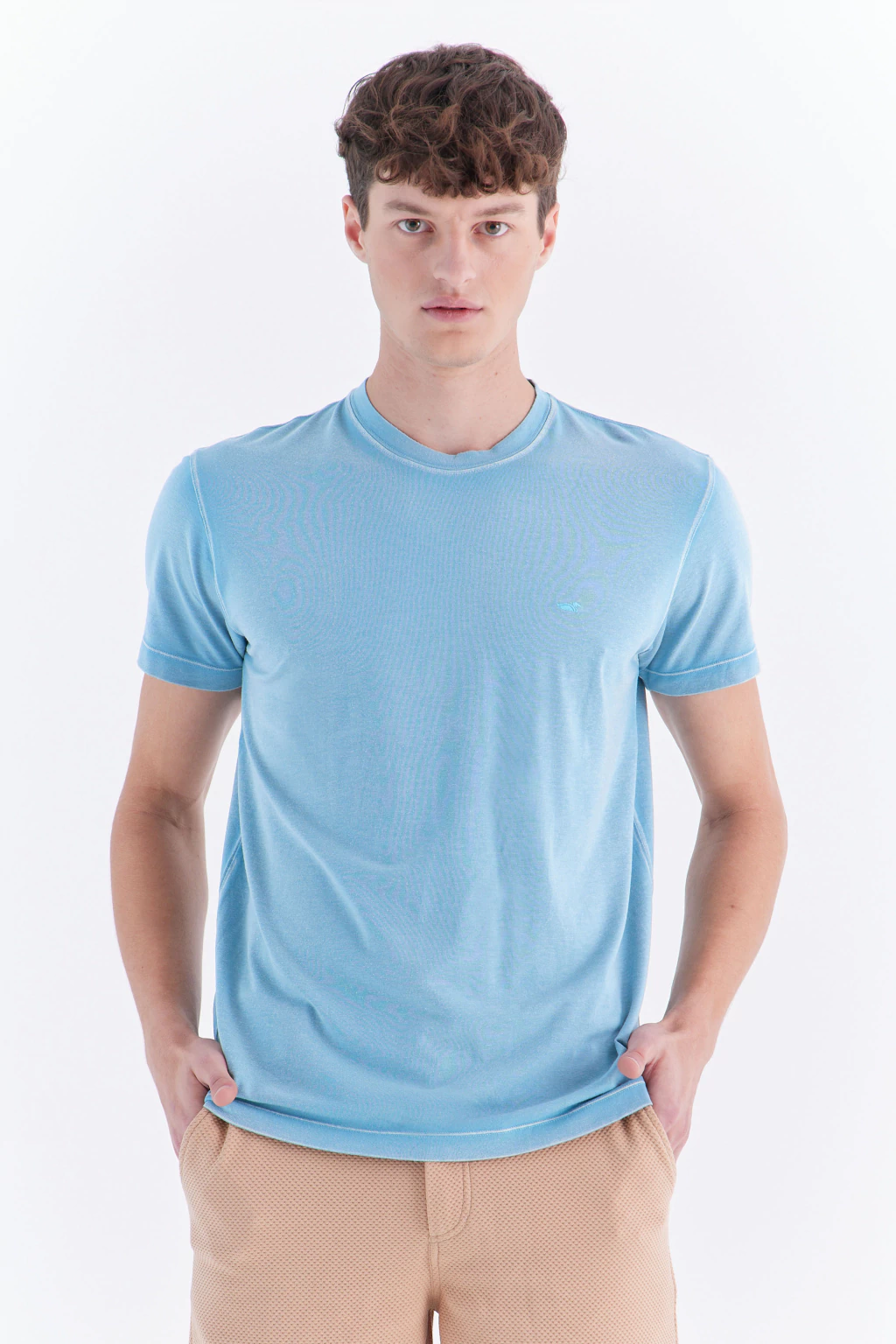 Remera Jersey Old Dye Wash Azulino