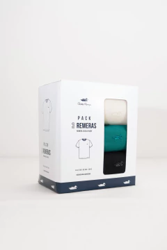 Pack X 3 Remera Jersey Lisa Verde Crudo Negro 193