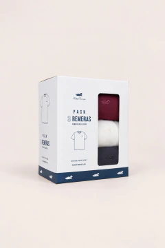 Pack X 3 Remera Jersey Lisa Bordo Crudo Gris 345, imagen 2