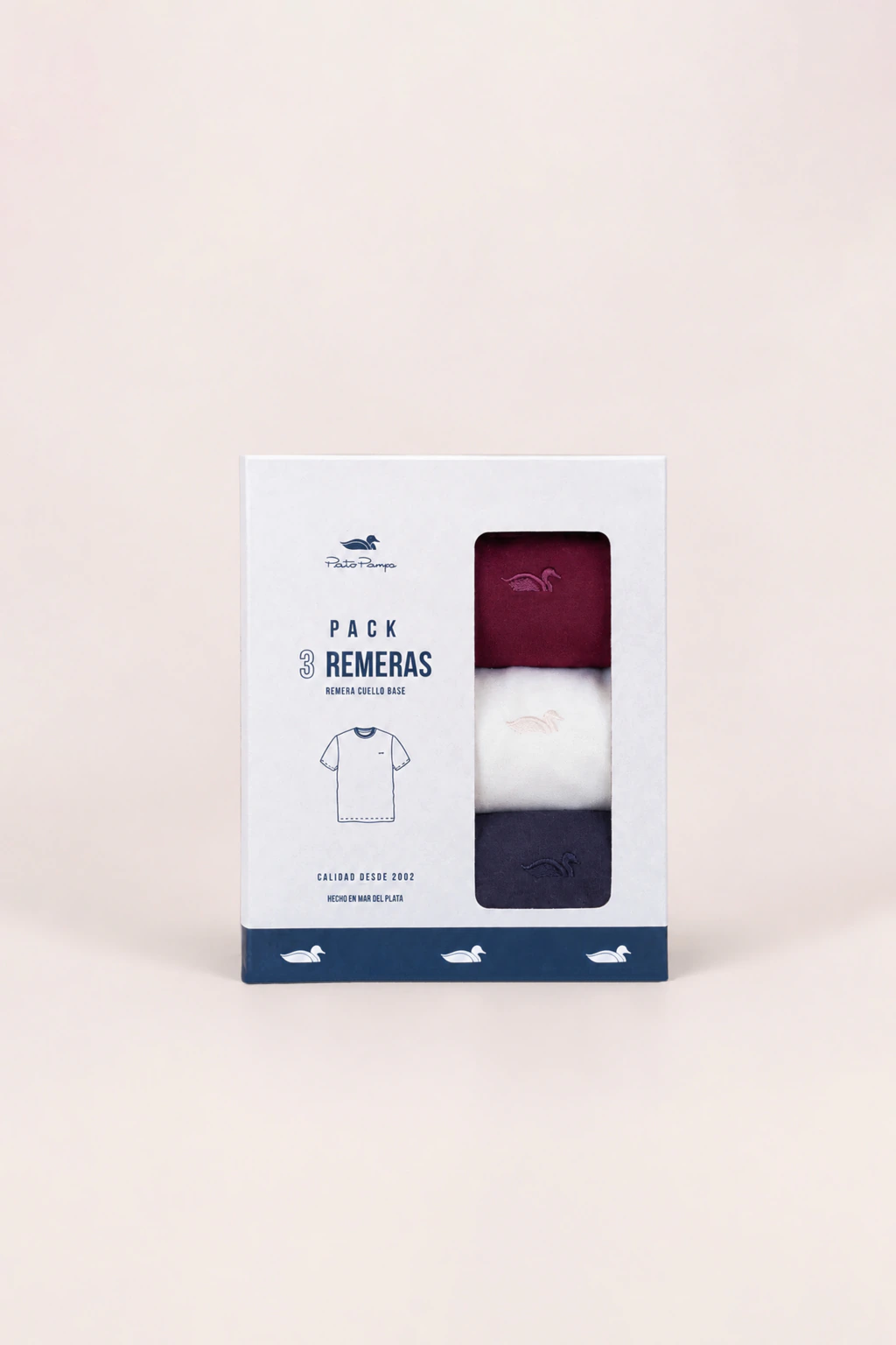 Pack X 3 Remera Jersey Lisa Bordo Crudo Gris 345
