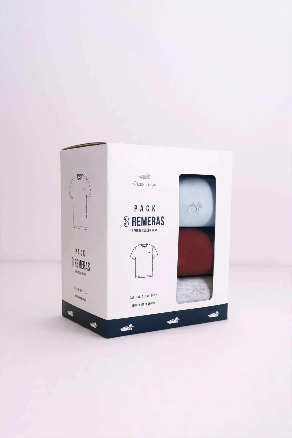 Pack X 3 Remera Jersey Lisa 368 Gris Bordo Celeste