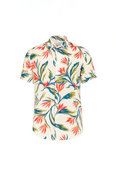 Camisa Manga Corta Fibrana Clasica Blanco Flor AVR, foto 1 de 5