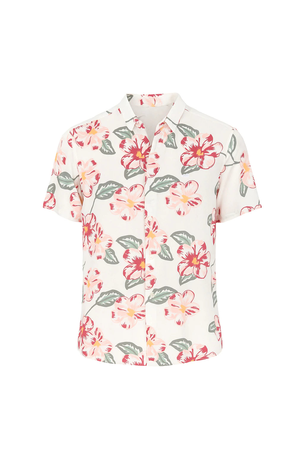 Camisa Corte Clasico Fibrana Blanca Flor Bordo Gris