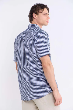 Camisa Corte Clásico Manga Corta Rayas Marino, foto 3 de 5
