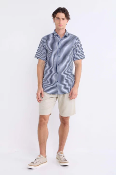 Camisa Corte Clásico Manga Corta Rayas Marino, foto 2 de 5