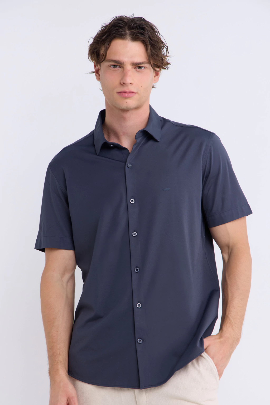 Camisa Tecno Manga Corta Vader Gris Medio