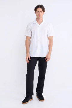 Camisa Manga Corta Cloqué Blanco, foto 3 de 5