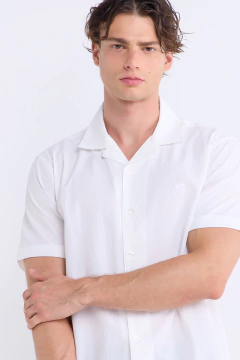 Camisa Manga Corta Cloqué Blanco, foto 4 de 5