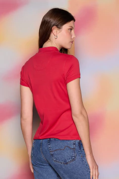 Chomba Dama Interlock Combinada Pima Rojo, foto 4 de 4