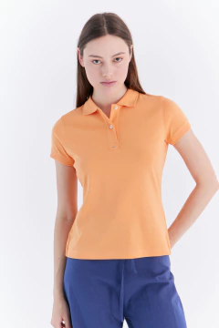 Chomba Dama Interlock Combinada Pima Naranja, foto 1 de 4