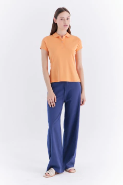 Chomba Dama Interlock Combinada Pima Naranja, foto 4 de 4