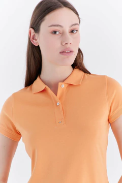 Chomba Dama Interlock Combinada Pima Naranja, foto 2 de 4