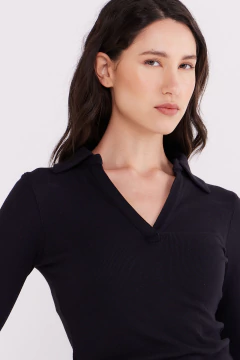 Remera Dama ML Pima Husky Negro, foto 1 de 5