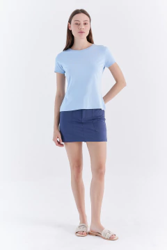 Remera Dama Interlock Celeste PIMA, foto 1 de 5