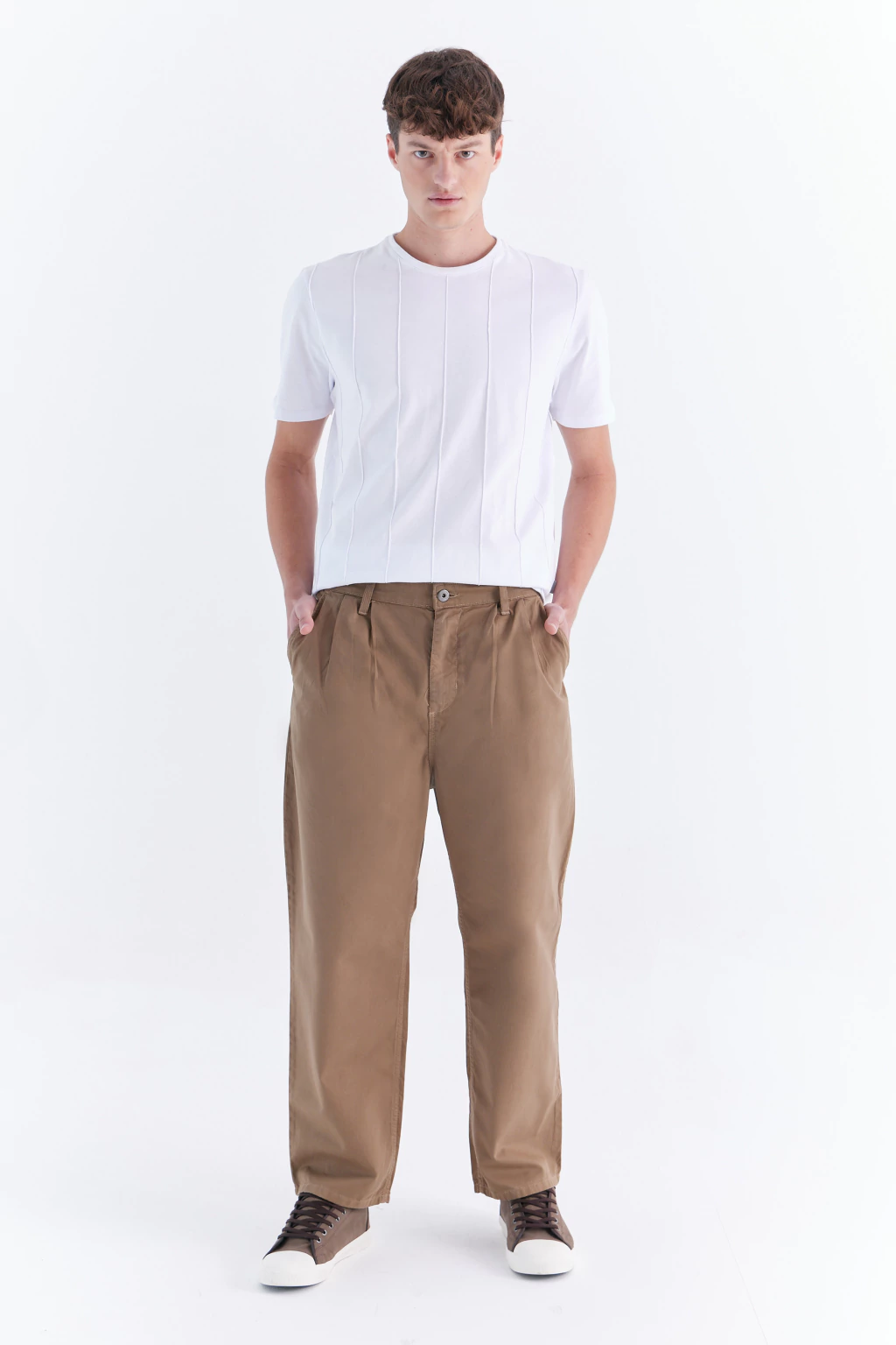 Plat Baggy de Gabardina Lou Beige