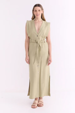 Vestido Con Lazo Perdita Verde Pistacho, foto 1 de 6