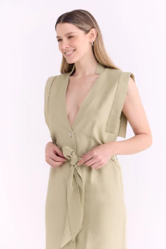 Vestido Con Lazo Perdita Verde Pistacho, foto 2 de 6
