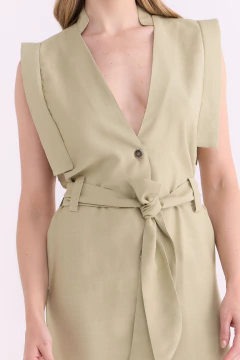 Vestido Con Lazo Perdita Verde Pistacho, foto 3 de 6
