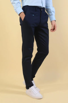 Pantalon Plat Gabardina Marino, foto 1 de 4
