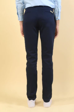 Pantalon Plat Gabardina Marino, foto 3 de 4