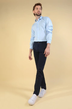 Pantalon Plat Gabardina Marino, foto 4 de 4