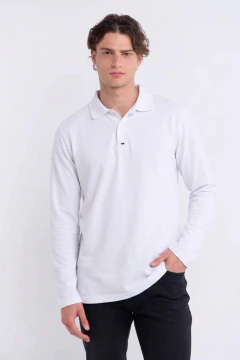 Chomba Manga Larga Pique Lisa Blanca